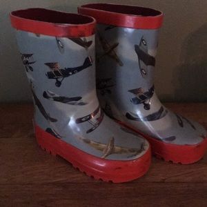 Vintage airplane rain boots
